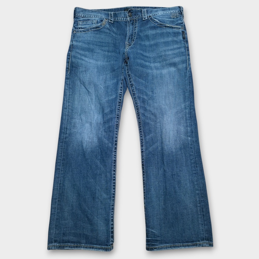 Silver Jeans Co. Zac Relaxed Fit Jeans Mens 38 x‎ 30 Medium Wash Stretch Pants
